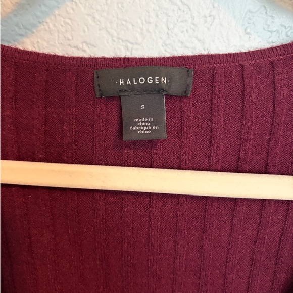 Halogen Deep Red Ribbed Long Sleeve Top - Picture 2 of 4